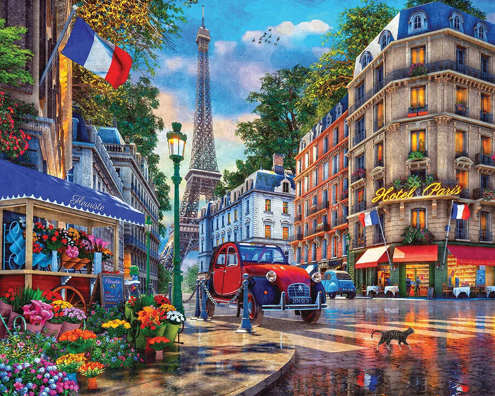 Puzzle 1000 pieces Paris street educates erasures