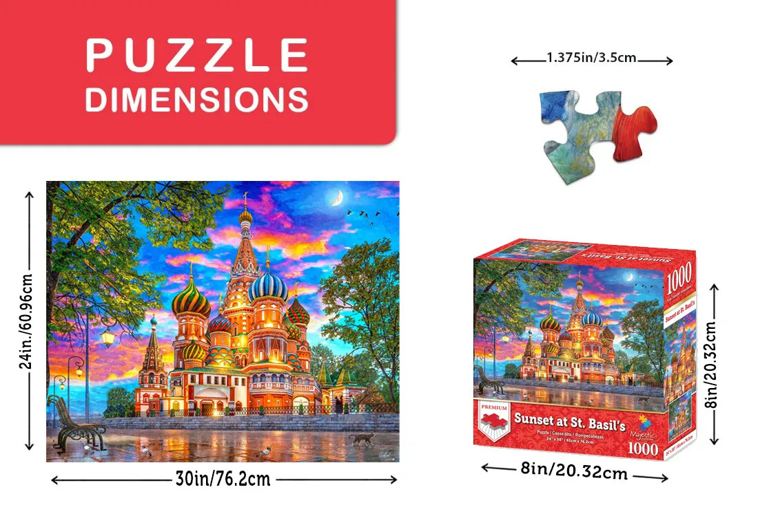 Majestic by Springbok Sunset at St Basil's 1000 Piece Jigsaw