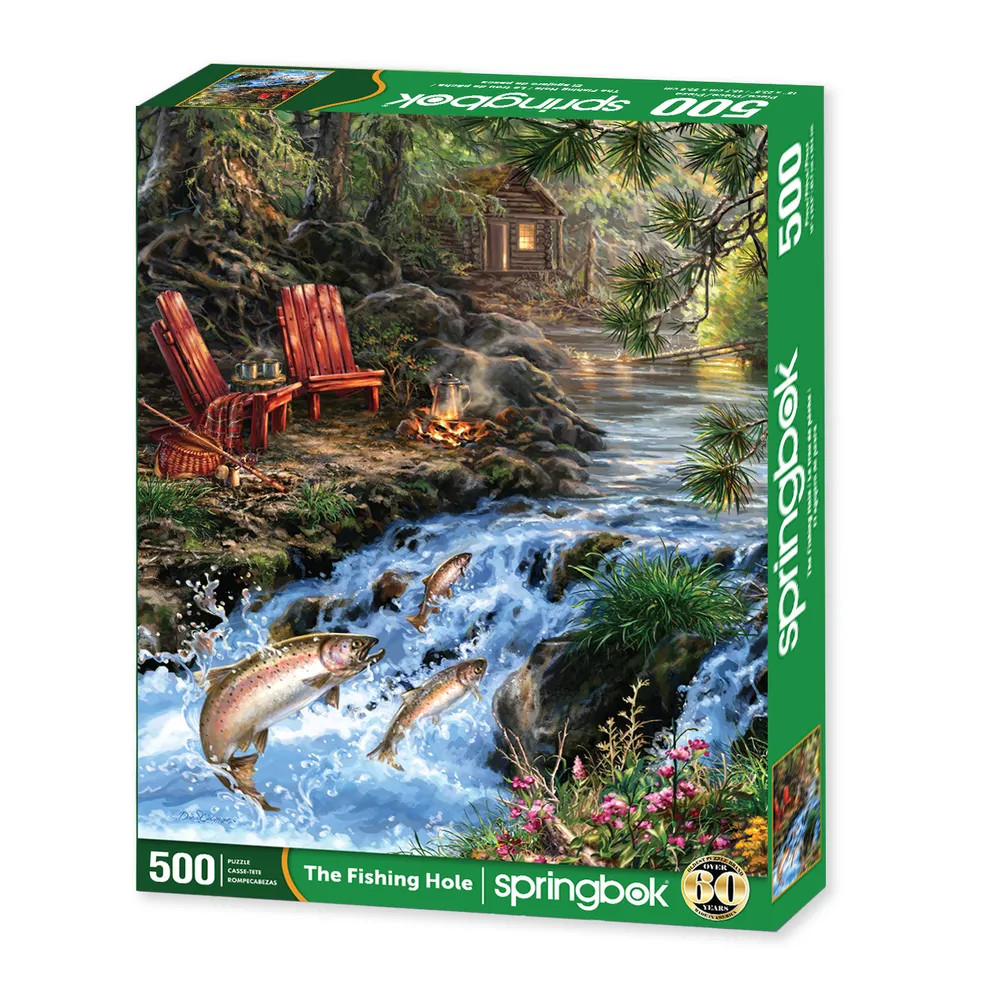 The Ultimate Angler Fisherman 500 Piece Jigsaw Puzzle New Fly Fishing 18X24  Sealed Box 