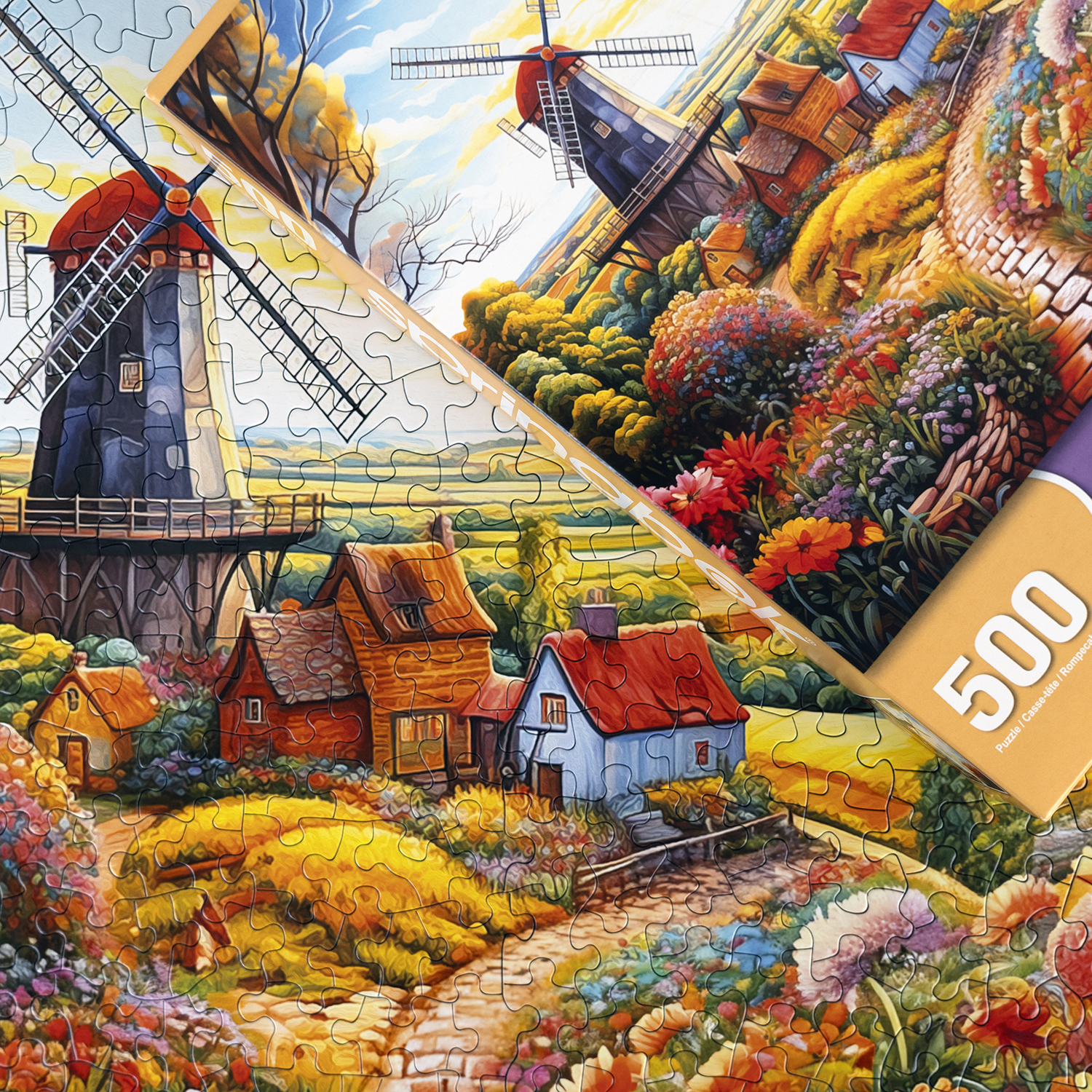 Windmill on the Farm 500 Piece Jigsaw Puzzle