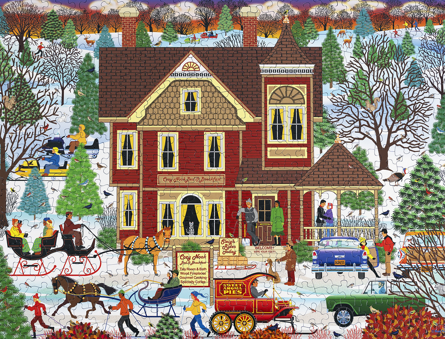 Winter Bed and Breakfast 500 Piece Jigsaw Puzzle