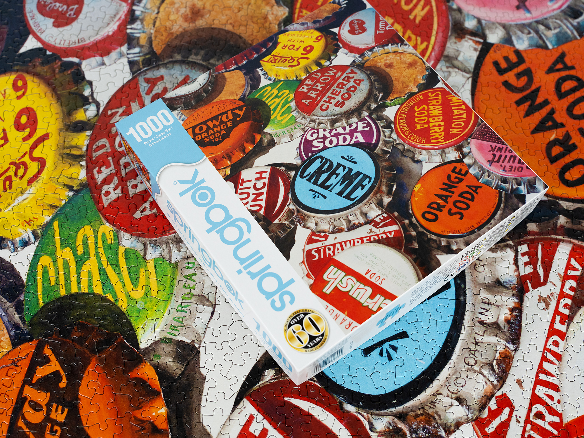 Springbok Bottle Caps 1000 Piece Puzzle - Nostalgic Soda Cap Art By Lana Cease, Made In USA