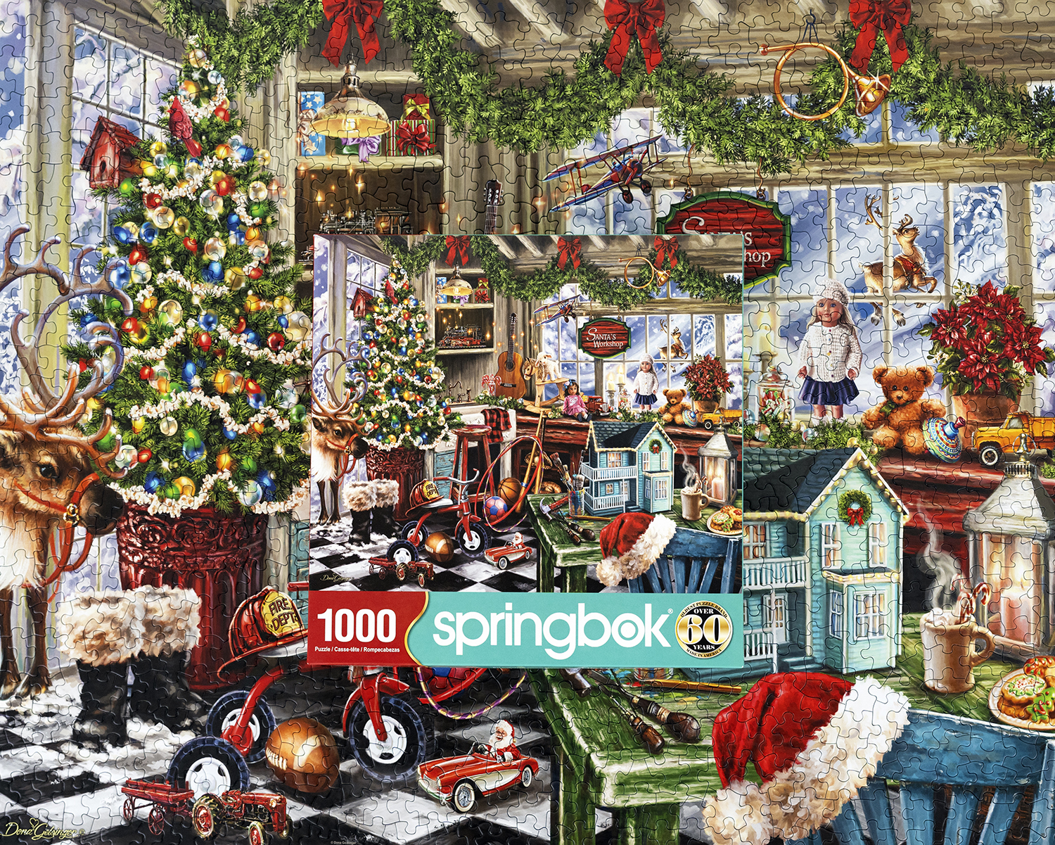 springbok 1000ピース ジグソーパズル クリスマス サンタ Santa's Workshop 1000 Piece Jigsaw Puzzle