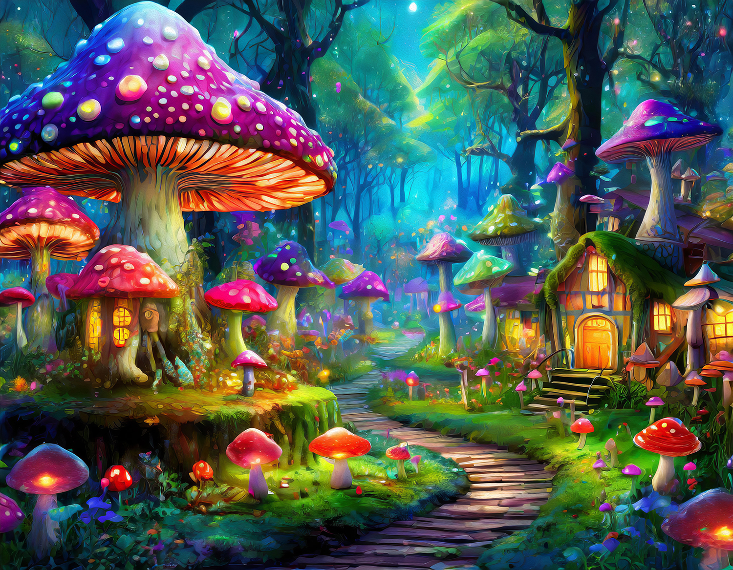 Majestic by Springbok Mushroom Path 500 Piece Jigsaw Puzzle