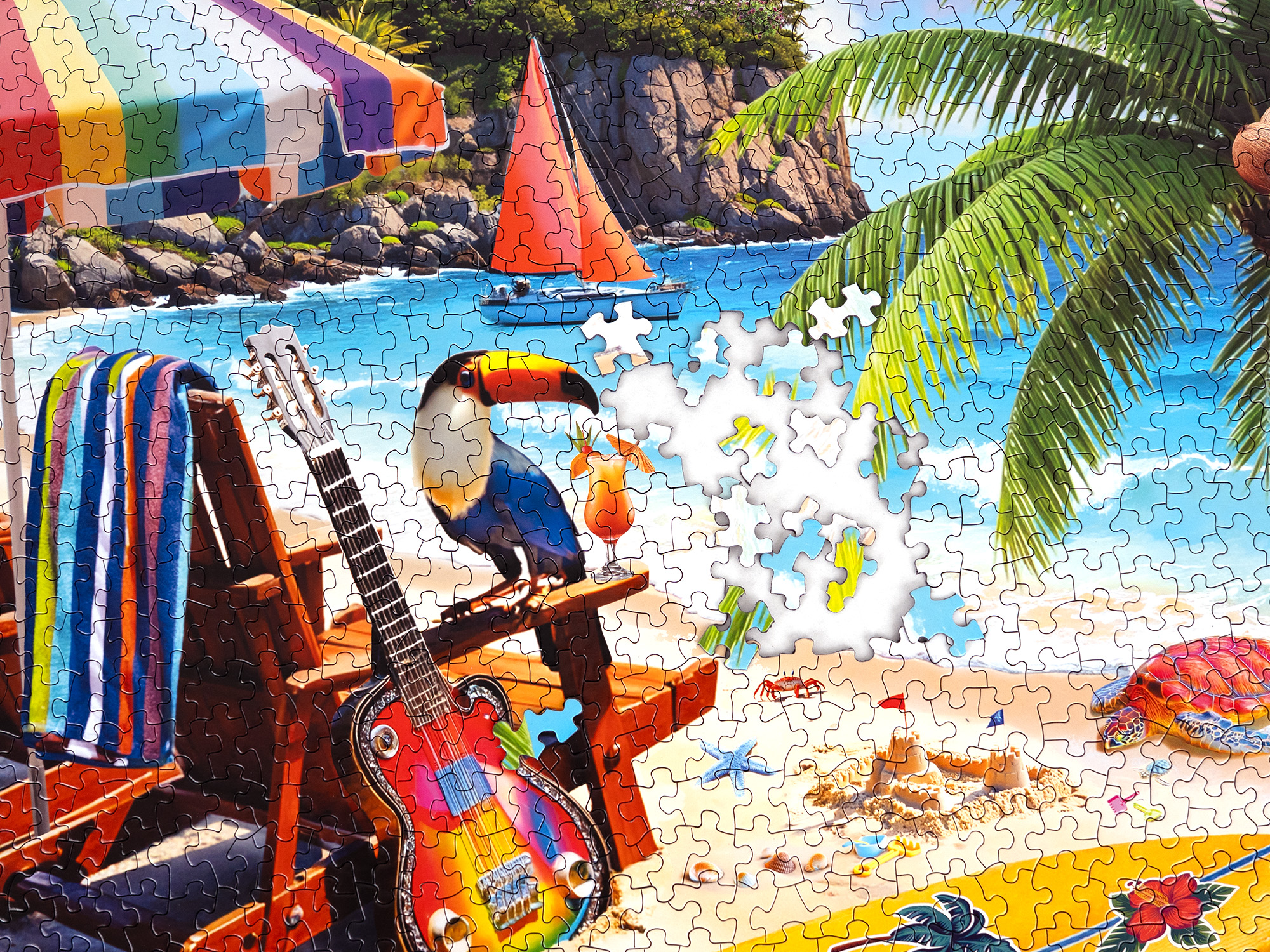 木版画『Tropical paradise 』 Tropical Paradise 1000 Piece Jigsaw Puzzle