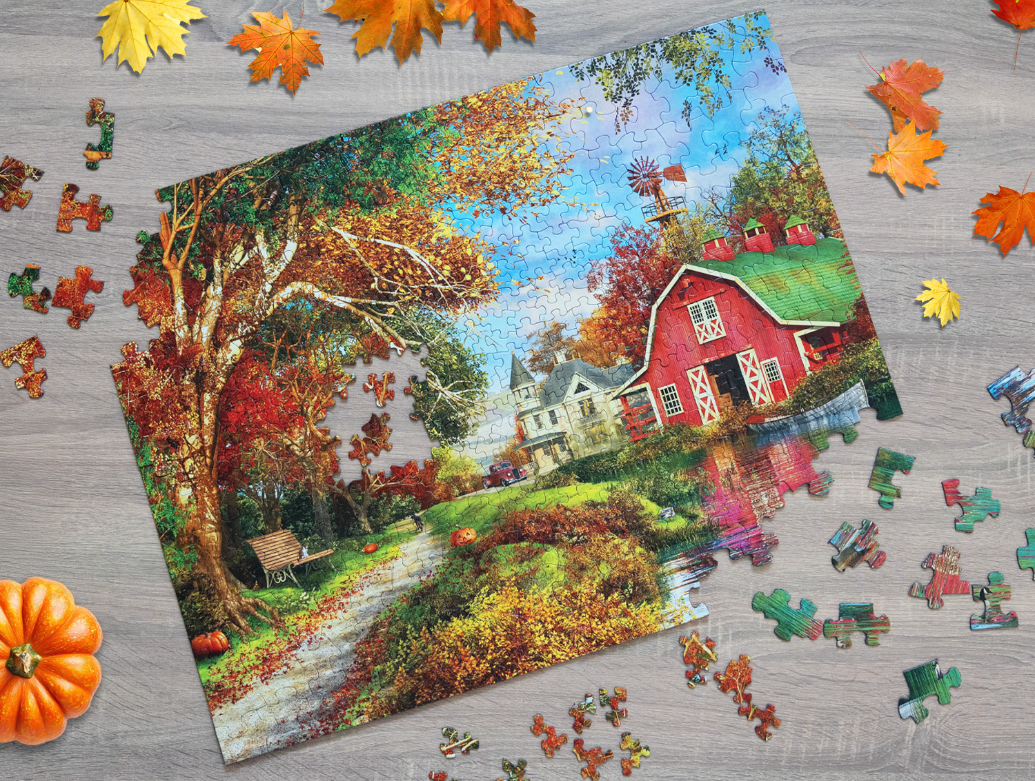 Autumn Barn 400 Piece Jigsaw Puzzle