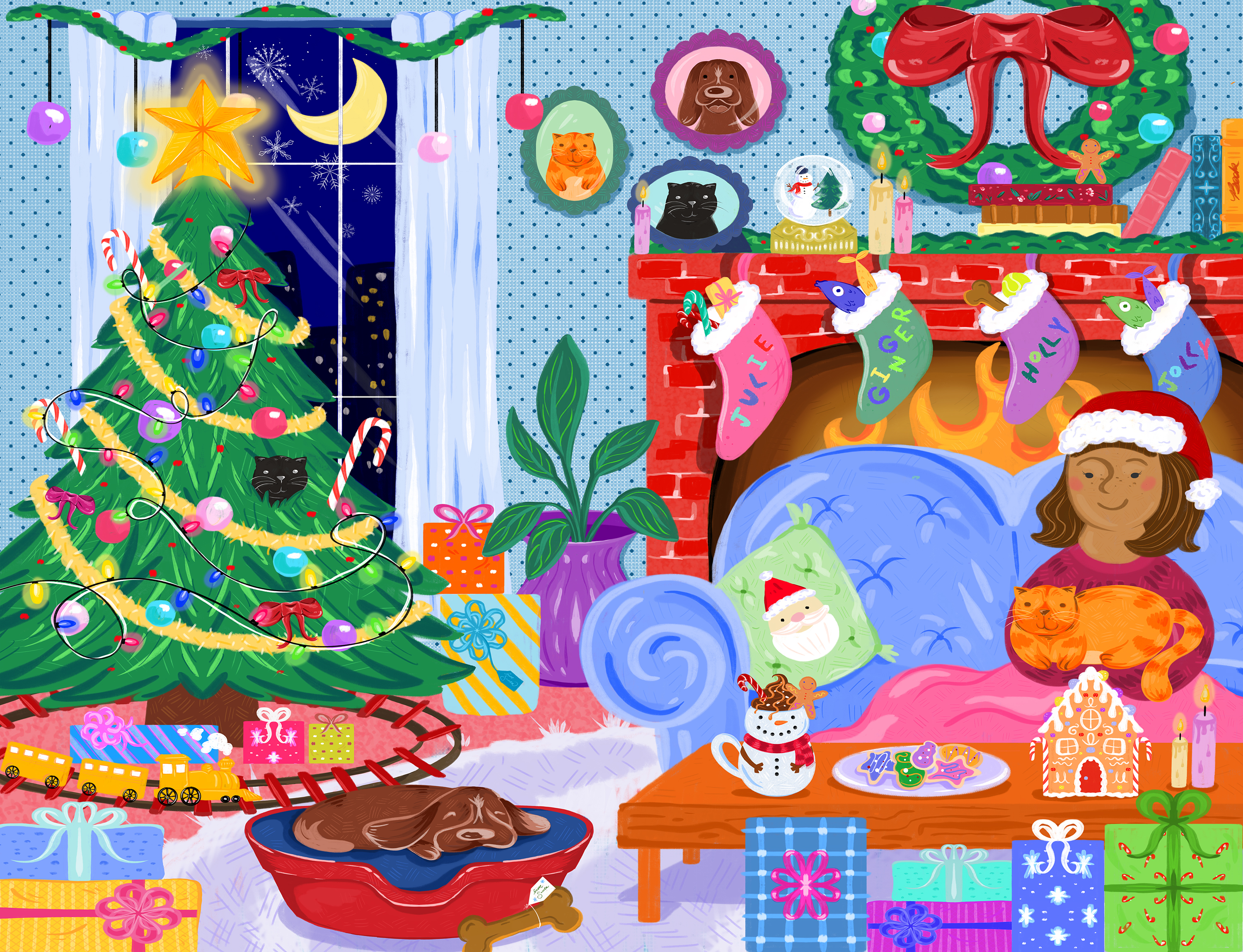 12/7fula④ジャンクジャーナル素材。スニペットロールXmasセット Stockings and Snuggles 500 Piece Jigsaw Puzzle