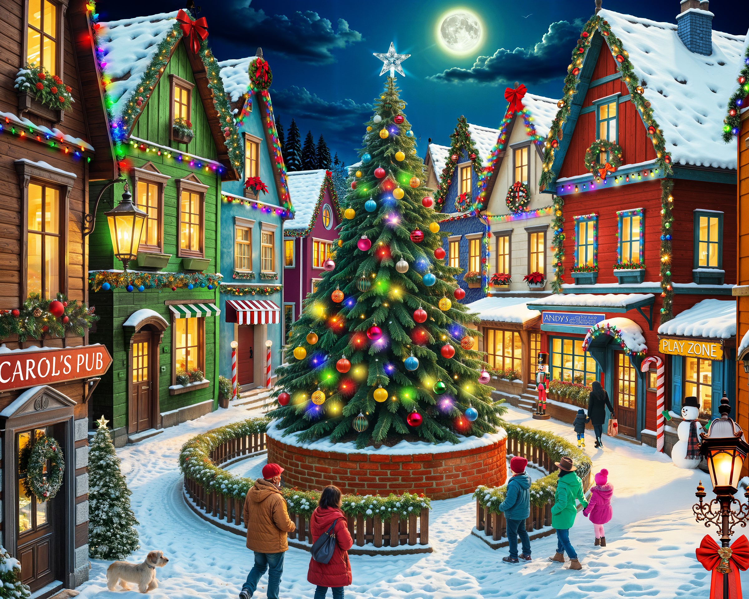 Springbok : Merry Town Square 1000 Piece Puzzle - Annies