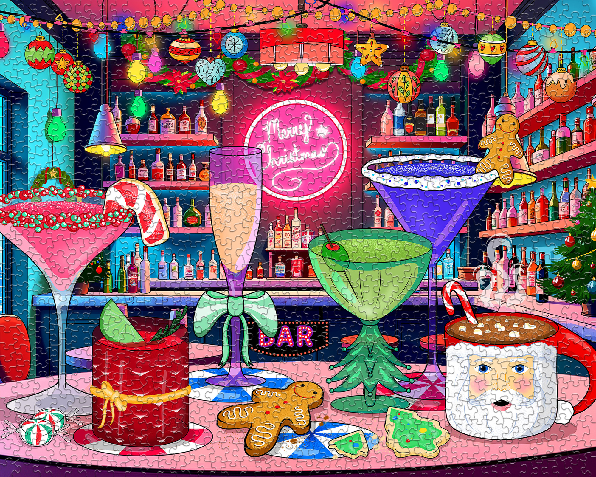Pop-up Christmas Cocktails 1000 Piece Jigsaw Puzzle