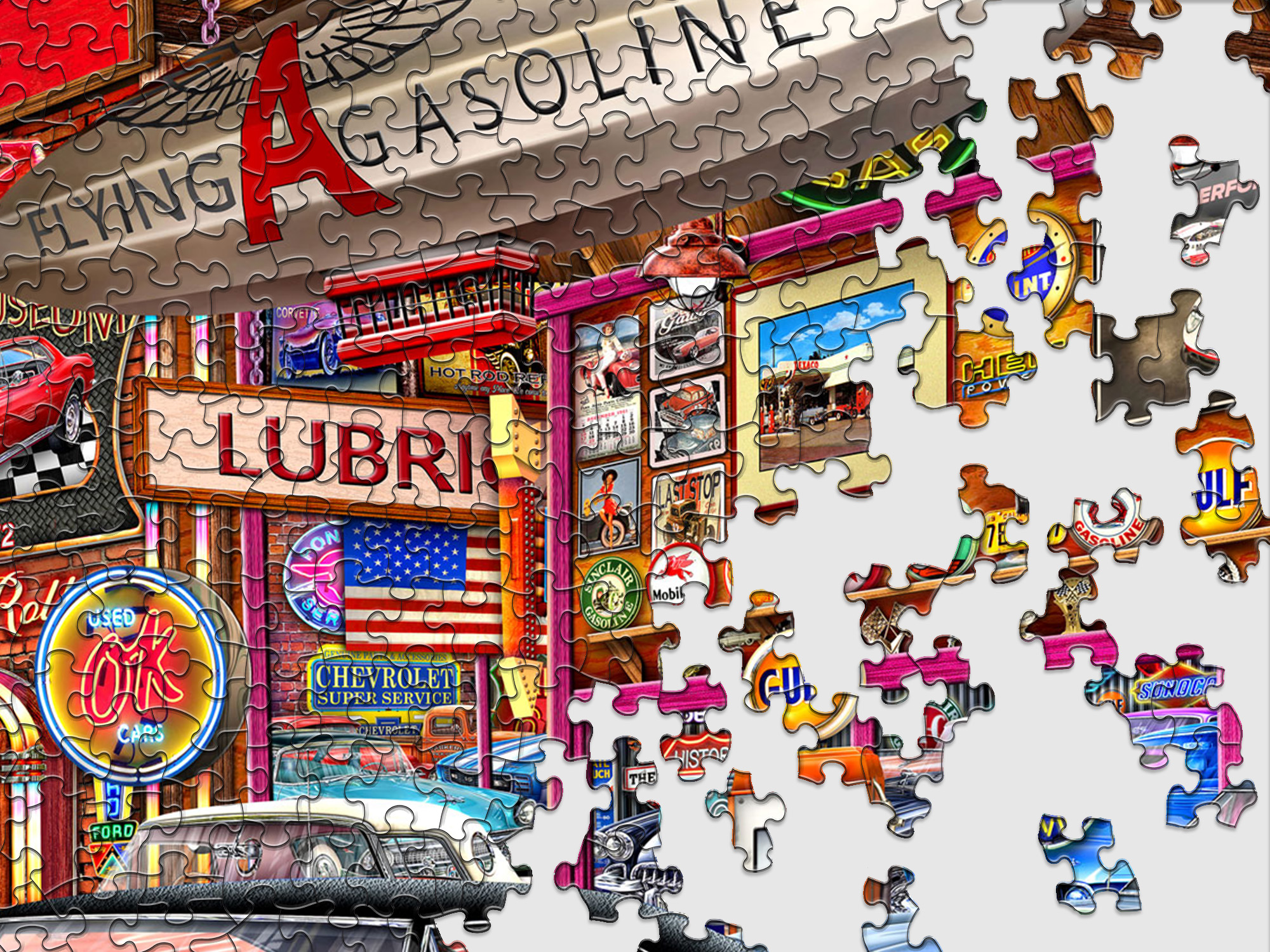 Muscle Car Museum 1000 Piece Jigsaw Puzzle