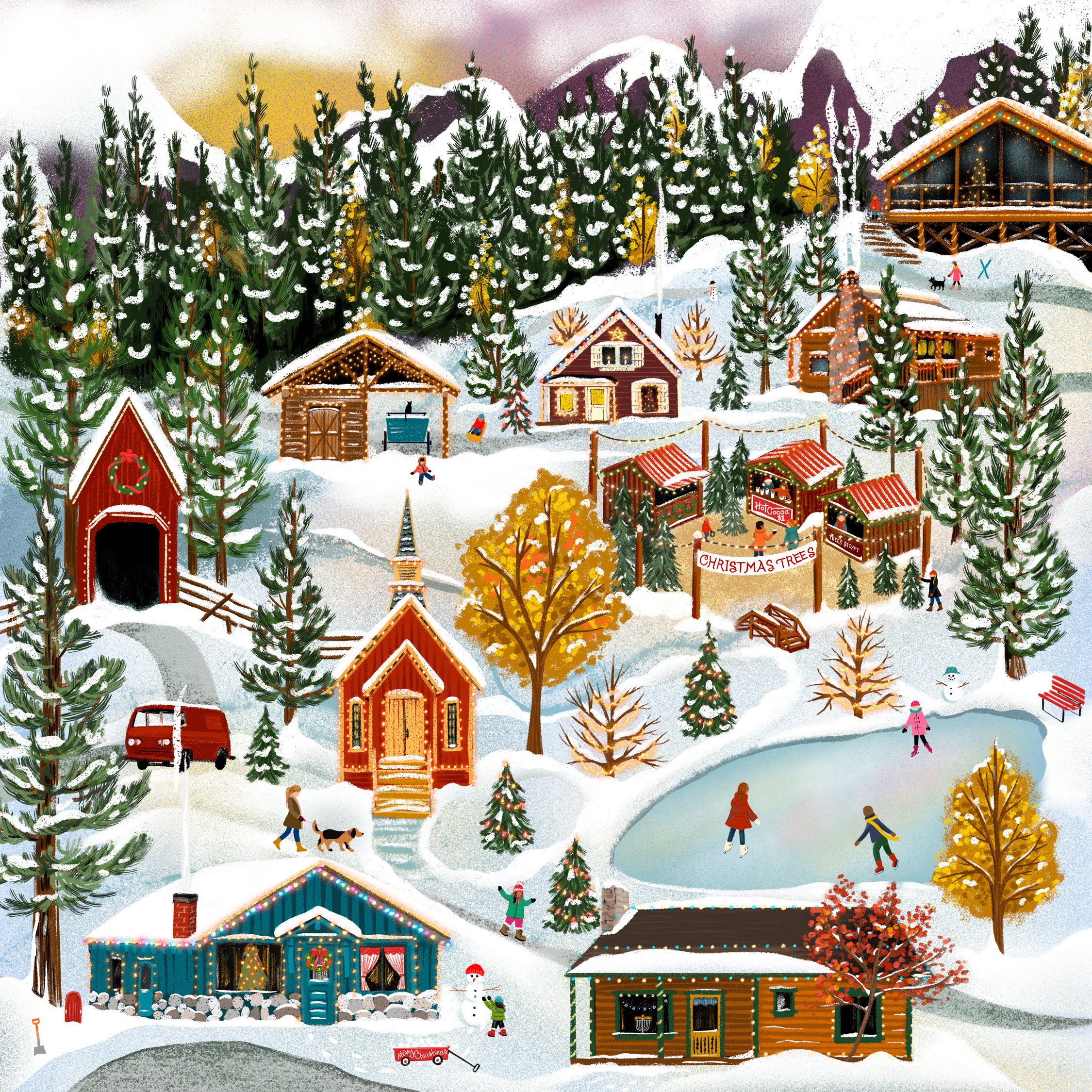 Limited Edition Premium Puzzle Snow Top Village 500 Piece