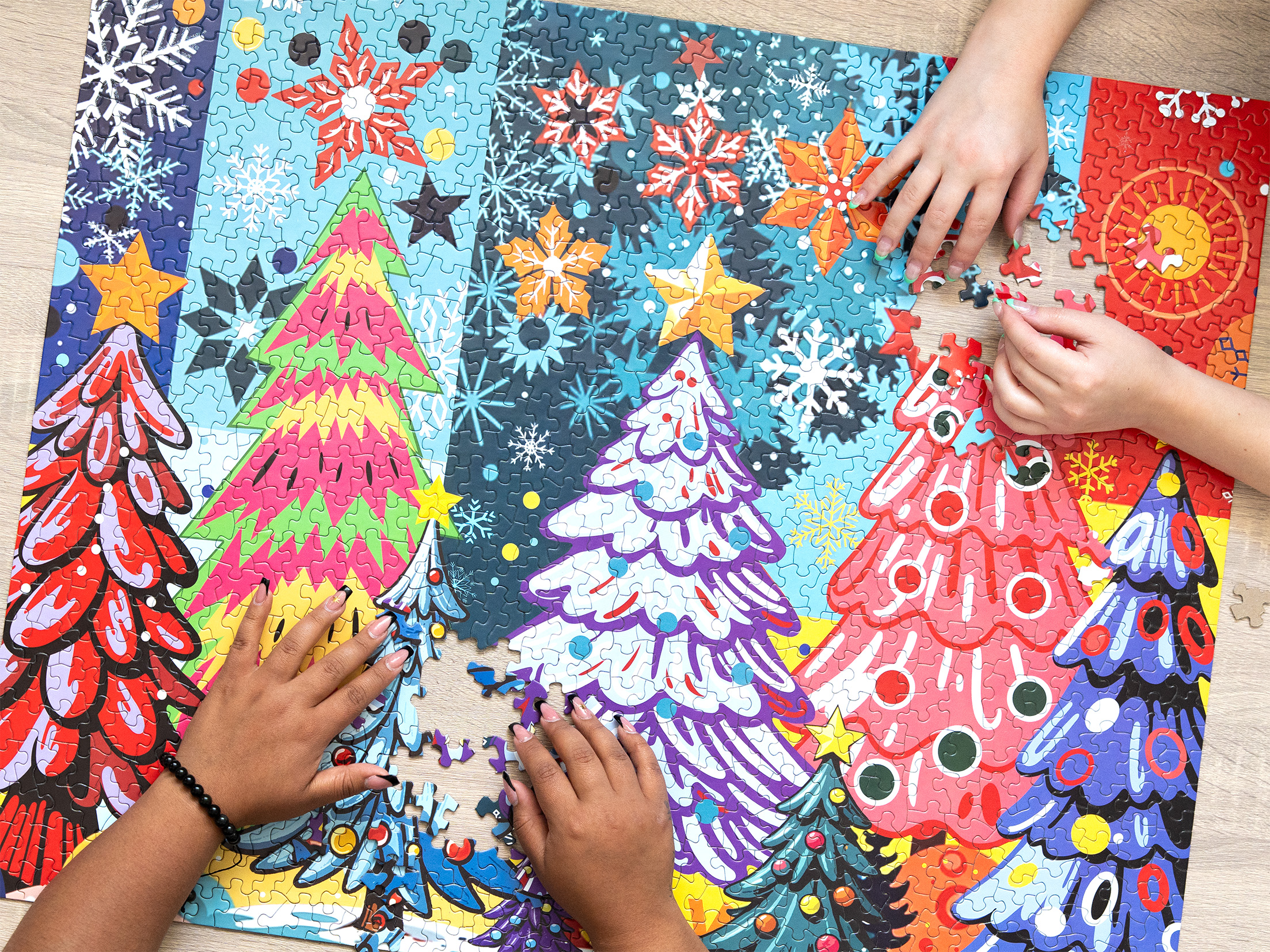 Limited Edition Premium Puzzle Colorful Christmas Forest 1000 Piece