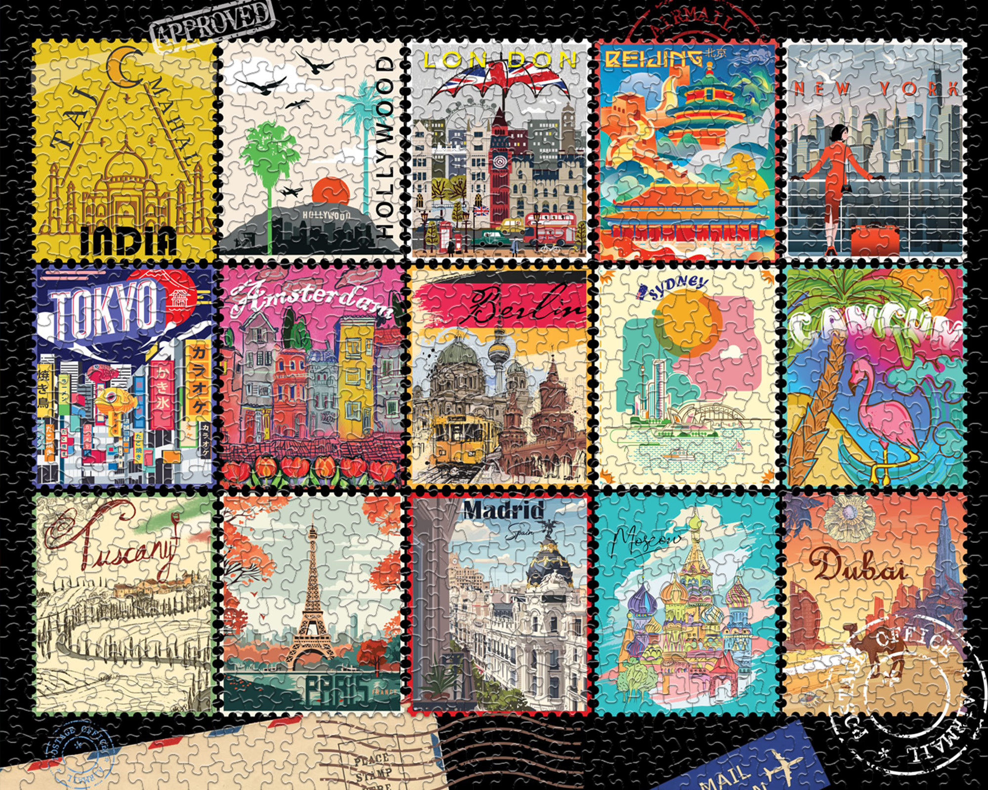 Stamps of the World 1000 Piece Jigsaw Puzzle