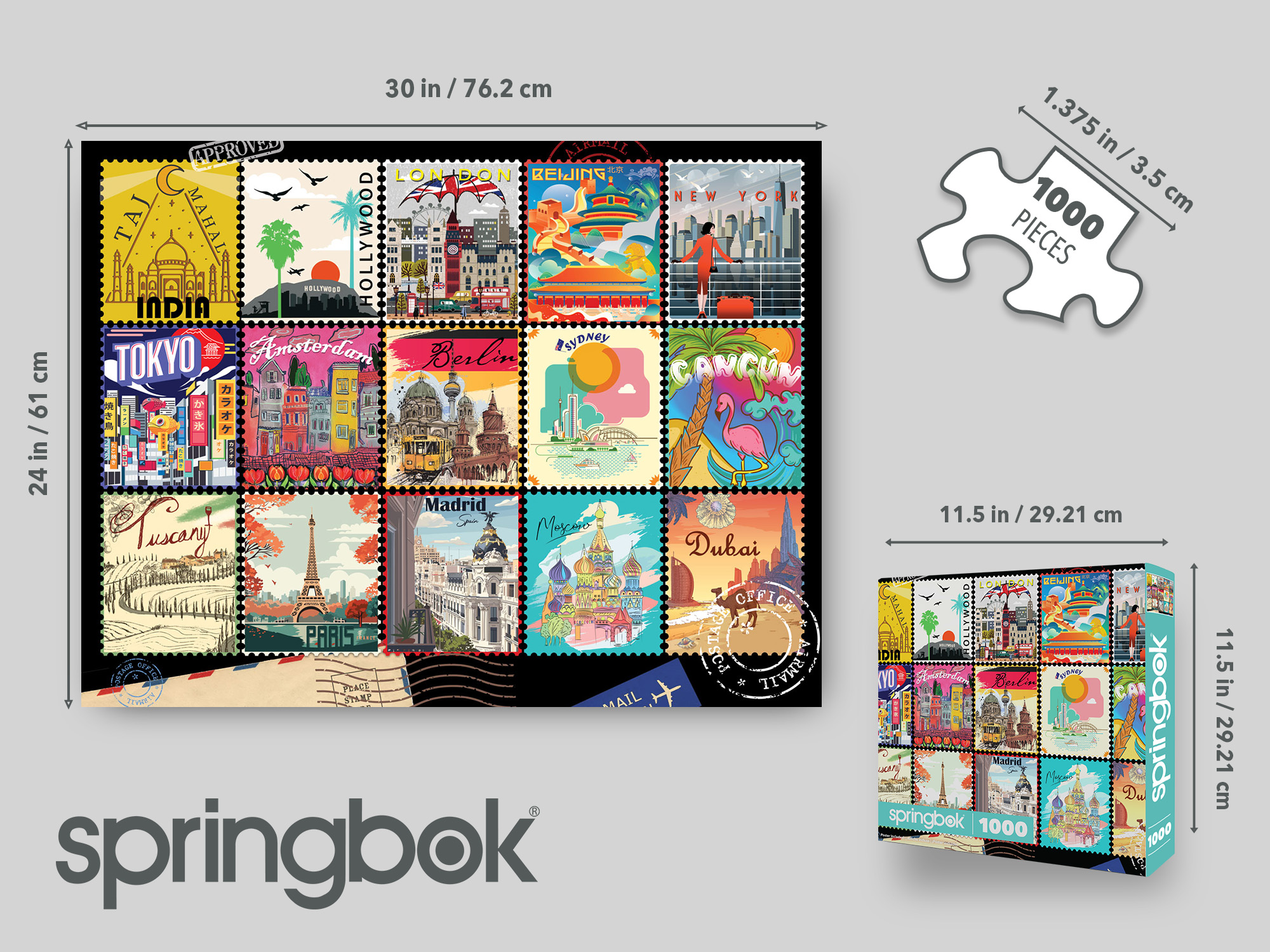 Stamps of the World 1000 Piece Jigsaw Puzzle display picture 1