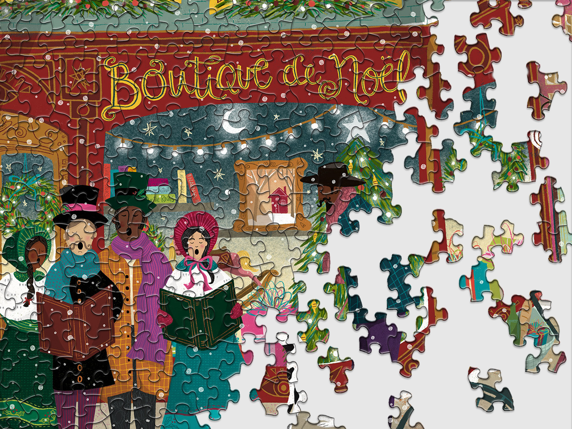 noel ponju  Boutique de Noel 500 Piece Jigsaw Puzzle