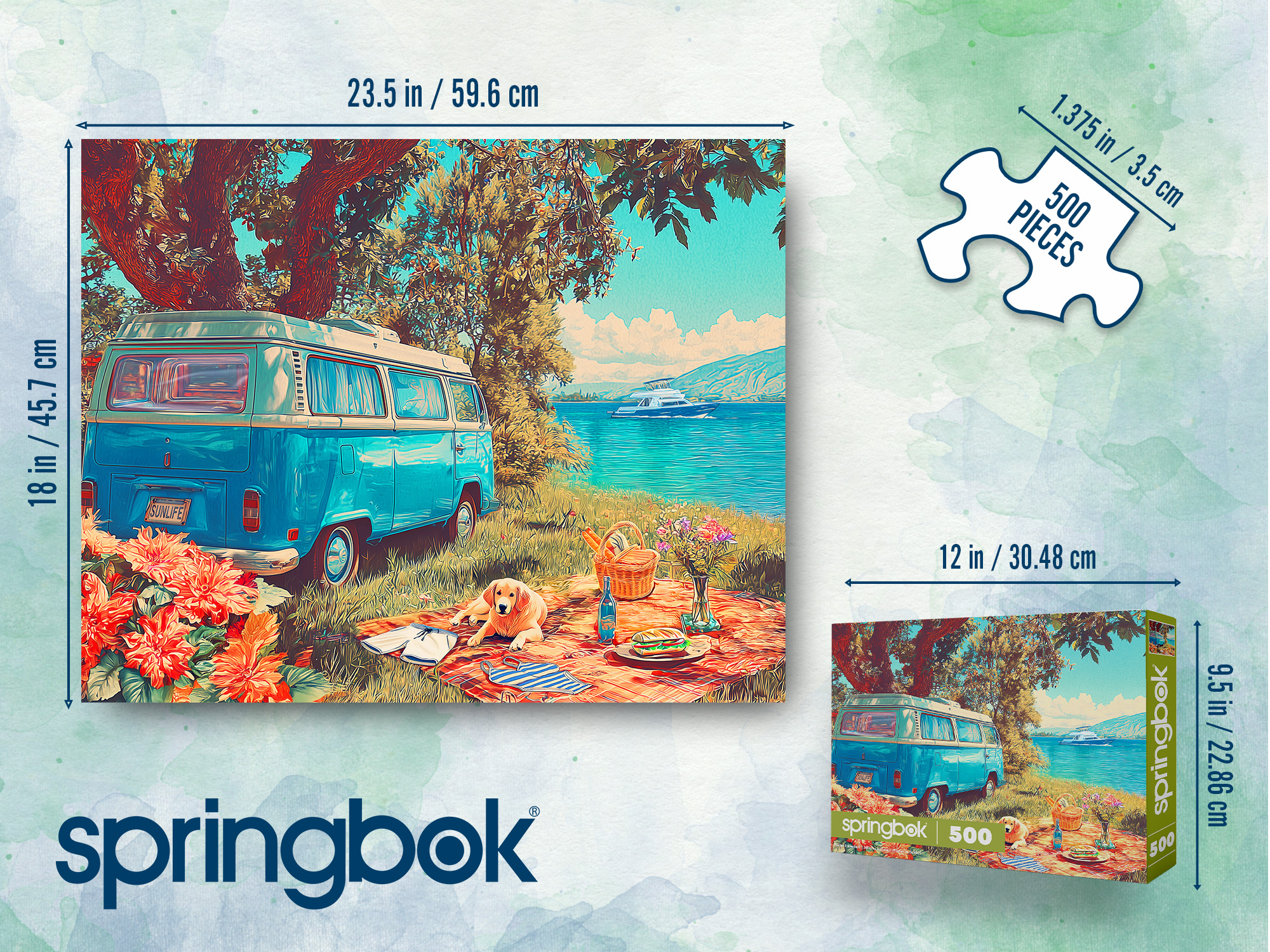 Lake Day Picnic 500 Piece Jigsaw Puzzle