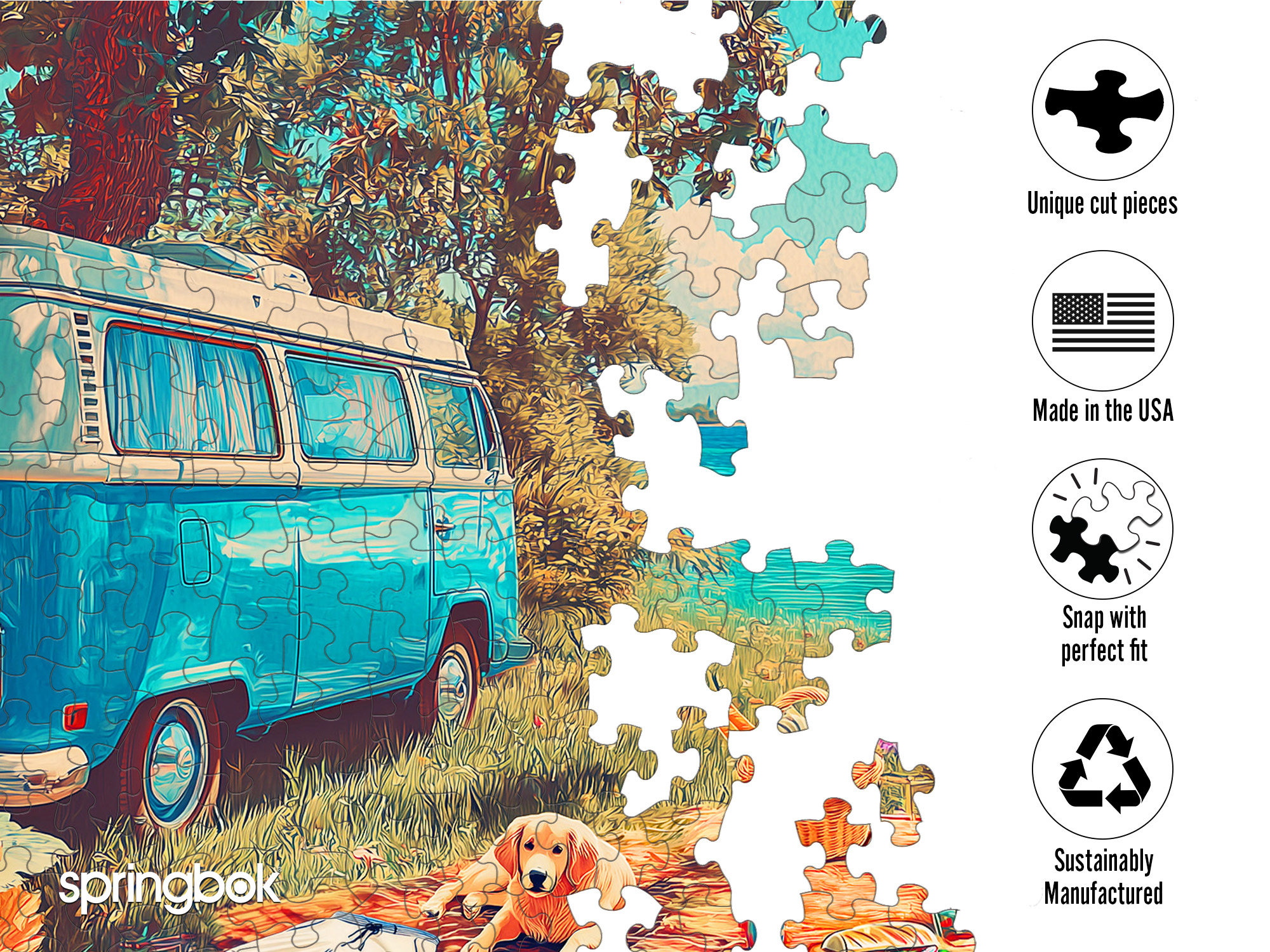 Lake Day Picnic 500 Piece Jigsaw Puzzle