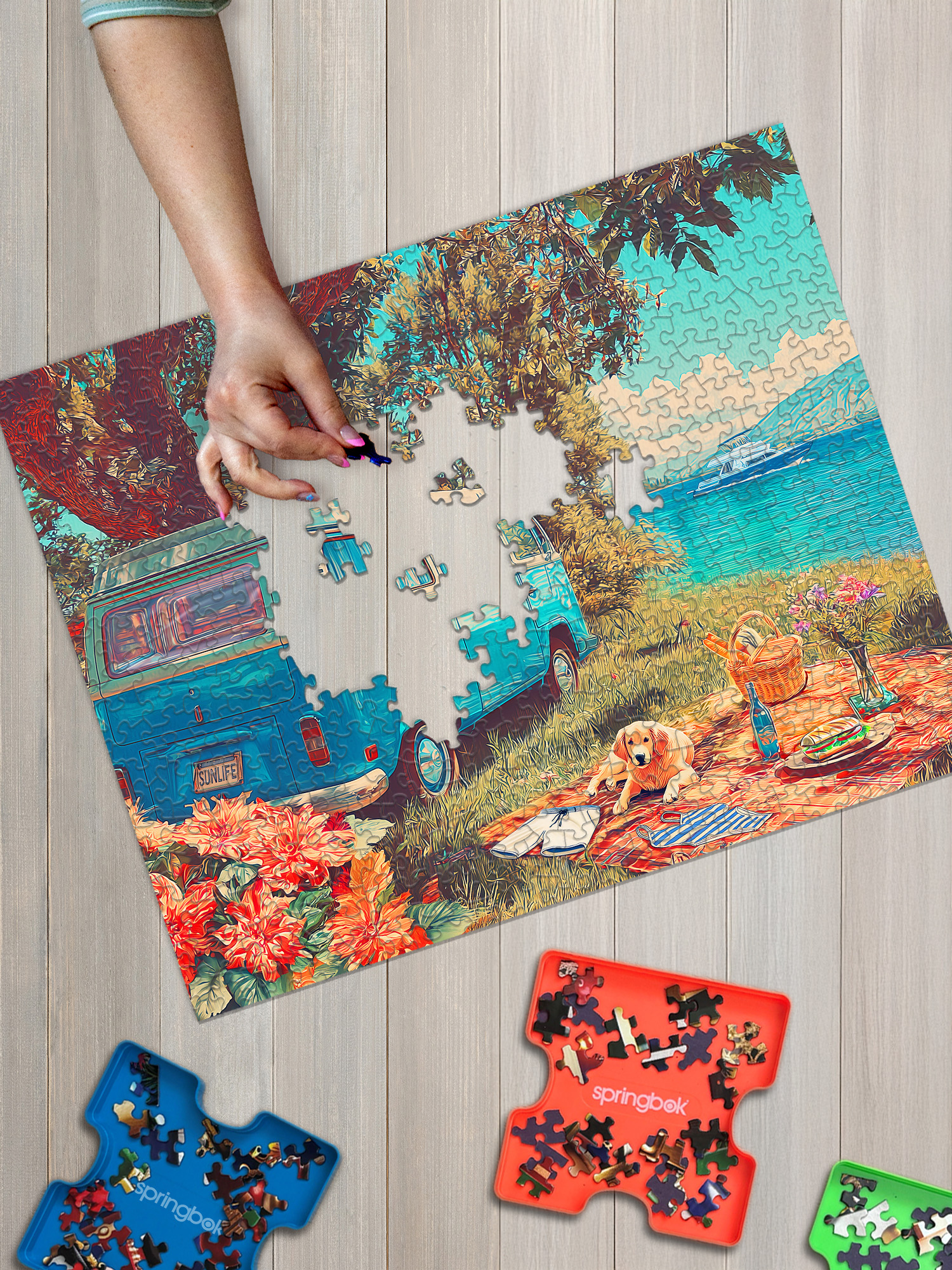 Lake Day Picnic 500 Piece Jigsaw Puzzle