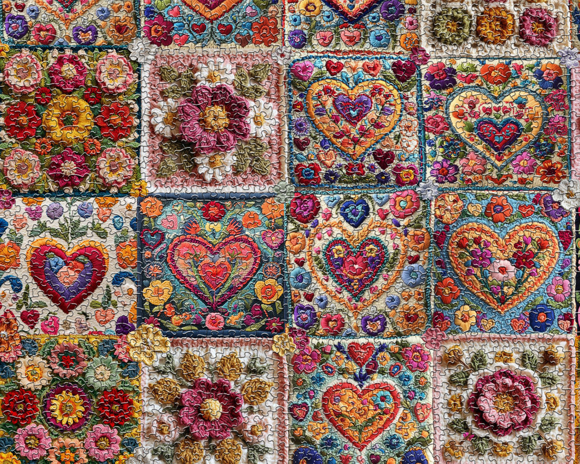 Crochet Hearts 1000 Piece Jigsaw Puzzle