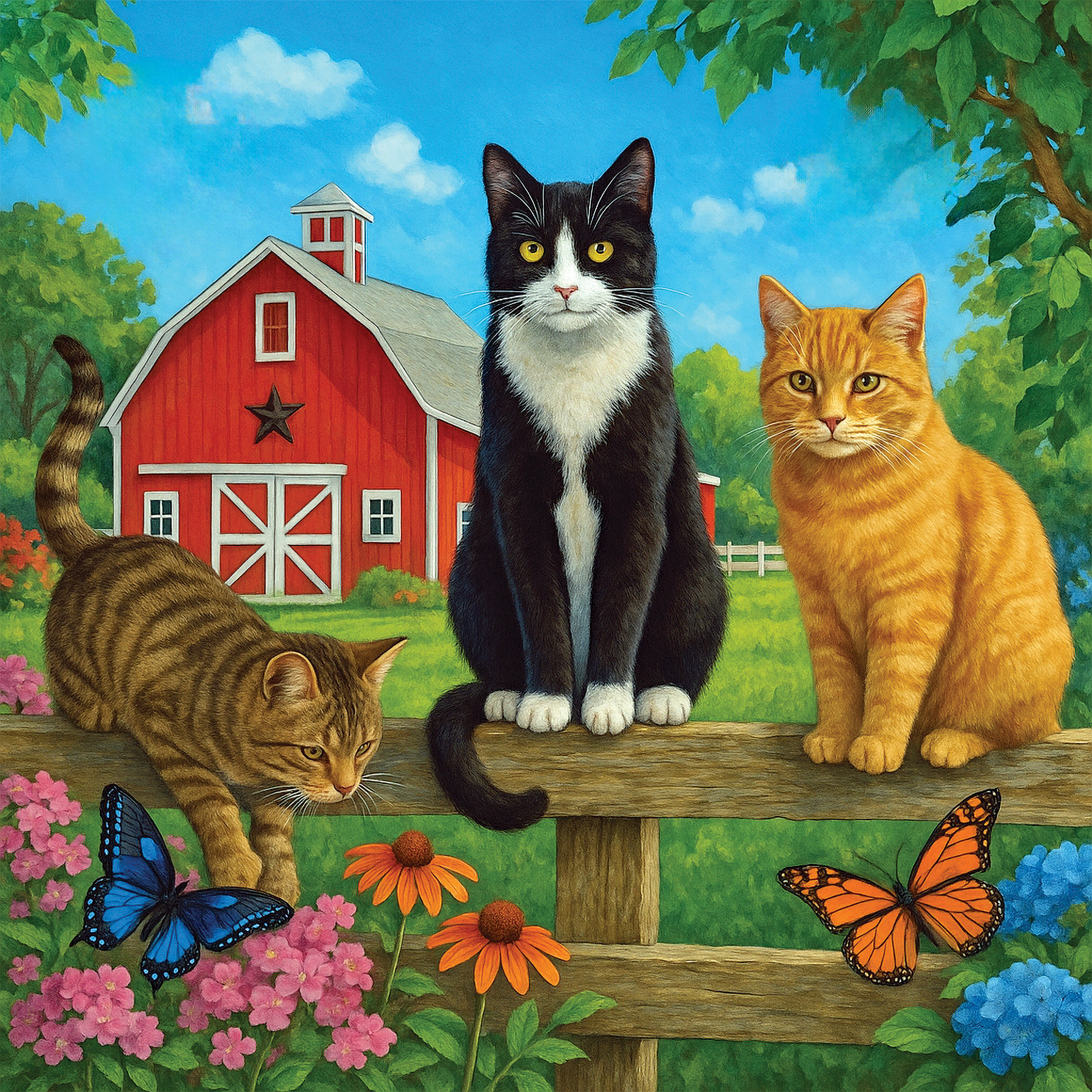 Farm Cats 500 Piece Jigsaw Puzzle