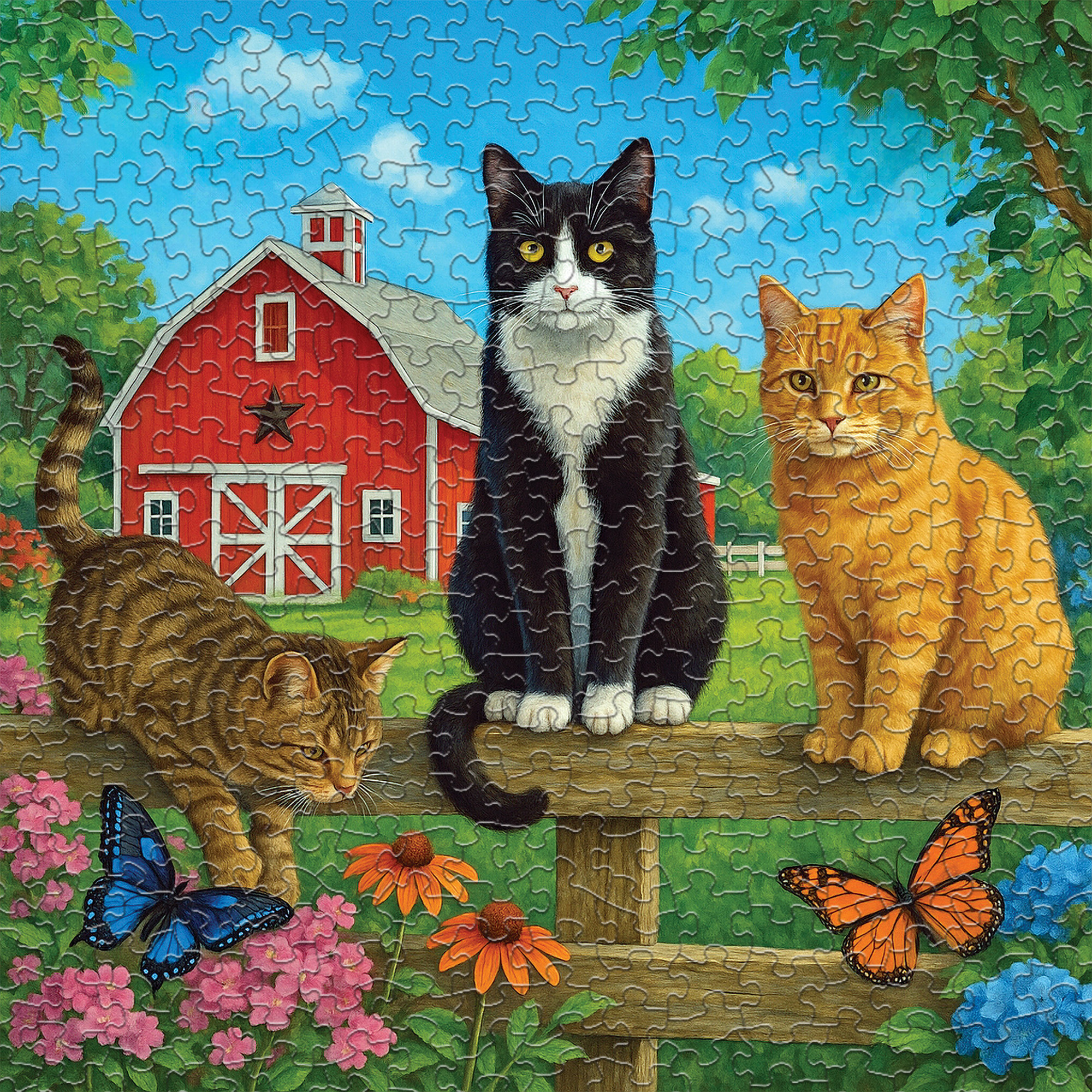 Farm Cats 500 Piece Jigsaw Puzzle