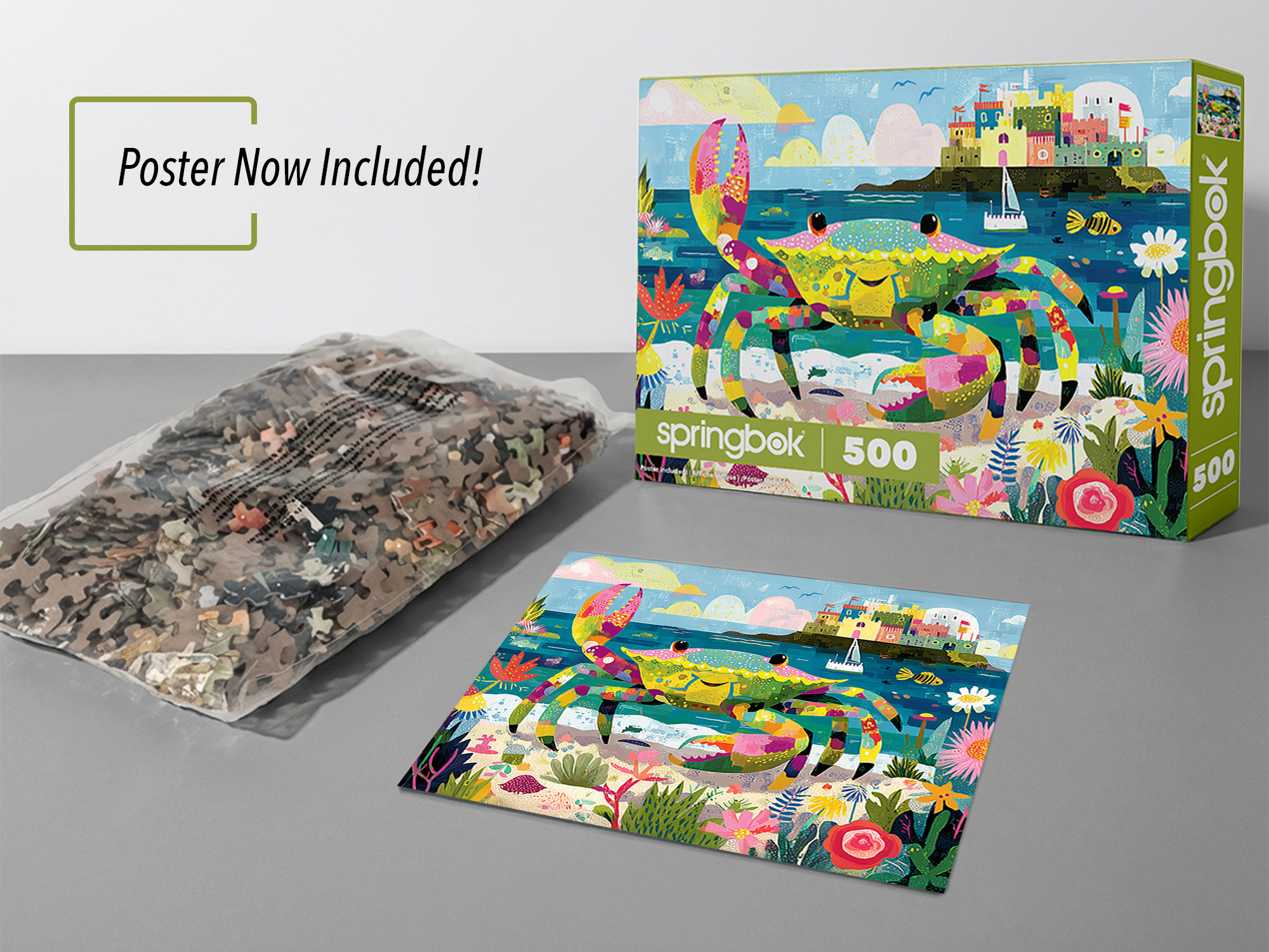 Seaside Colorful Crab 500 Piece Jigsaw Puzzle