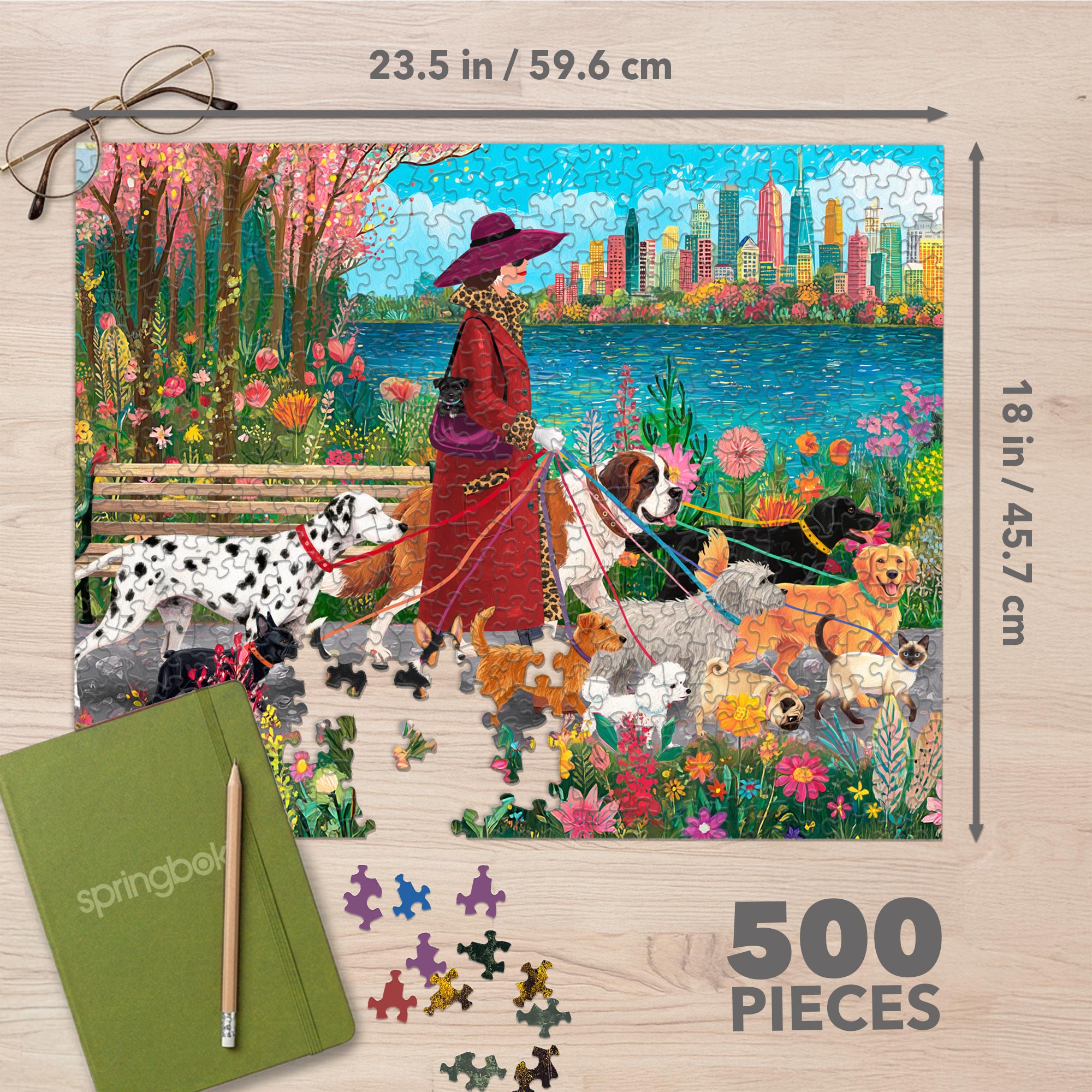 Fashionista Dog Walker 500 Piece Jigsaw Puzzle
