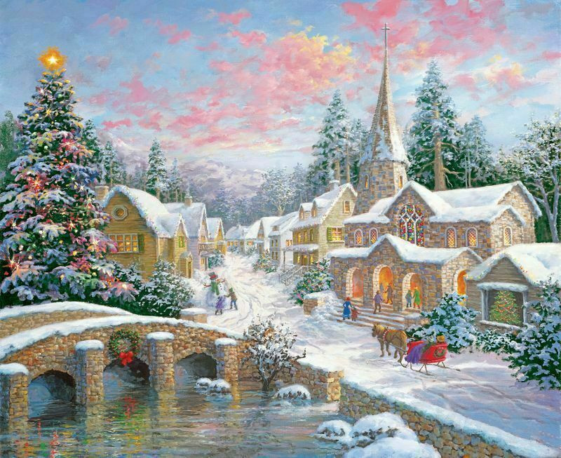 Thomas Kinkade Santa's Silent Night Jigsaw Puzzle