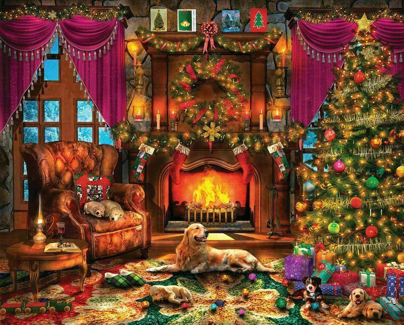 Christmas Puzzle, 1000 Pieces Jigsaw by Spilsbury, Cozy Santa