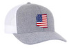 Heritage Pride Grey Heather and White American Flag Embroidered State Pride Hats Alabama