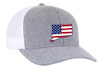 Heritage Pride Grey Heather and White American Flag Embroidered State Pride Hats Alabama