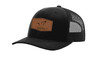 It's All About the South Mallard Outline Laser Engraved Leather Patch Trucker Hat