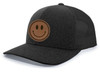 Heritage Pride Happy Face Smile Leather Patch Mens Trucker Hat Baseball Cap