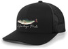 Heritage Pride Freshwater Fish Collection Largemouth Bass Fishing Mens Embroidered Mesh Back Trucker Hat Baseball Cap