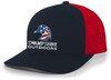 Swampshine Outdoors Embroidered American Flag Duck Logo Mens Mesh Back Trucker Hat Baseball Cap