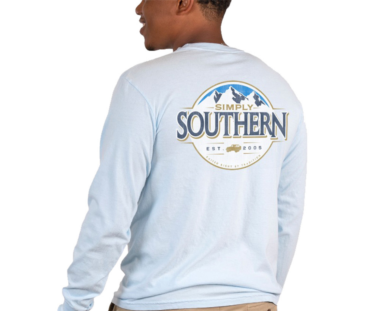 Simply Southern Men's Mountain Range Logo Adult Long Sleeve T