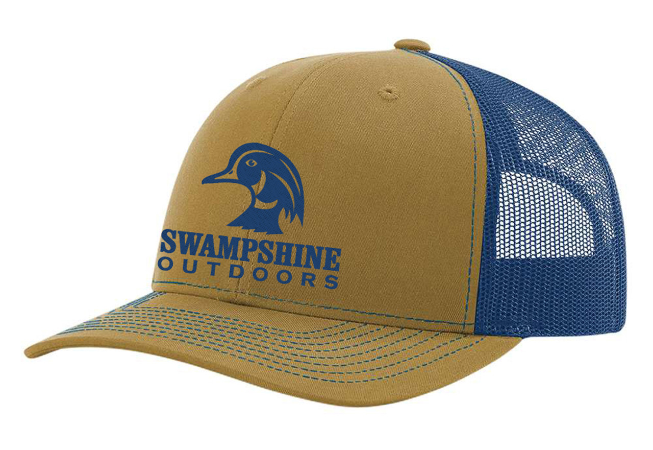 Swampshine Outdoors Embroidered Duck Logo Mens Mesh Back Trucker