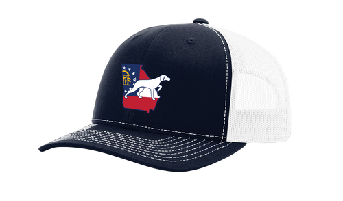 It's All About The South Georgia State Flag and Dog Mesh Back Trucker Hat
