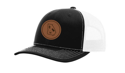 It's All About the South Georgia Outline With Crops Laser Engraved Leather Patch Trucker Hat