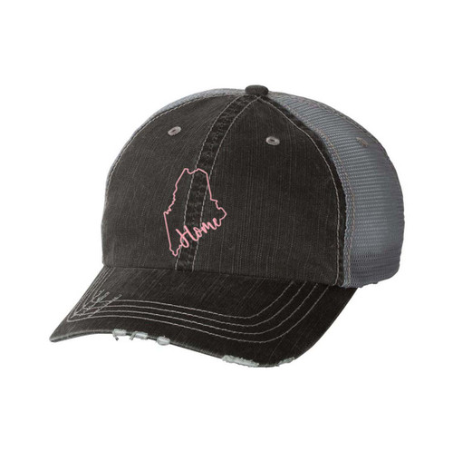 Women's Home State Pride State Outline Distressed Baseball Cap