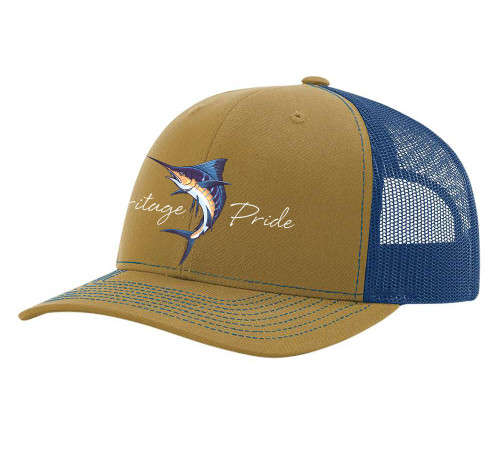 Heritage Pride Marlin Mens Embroidered Mesh Back Trucker Hat