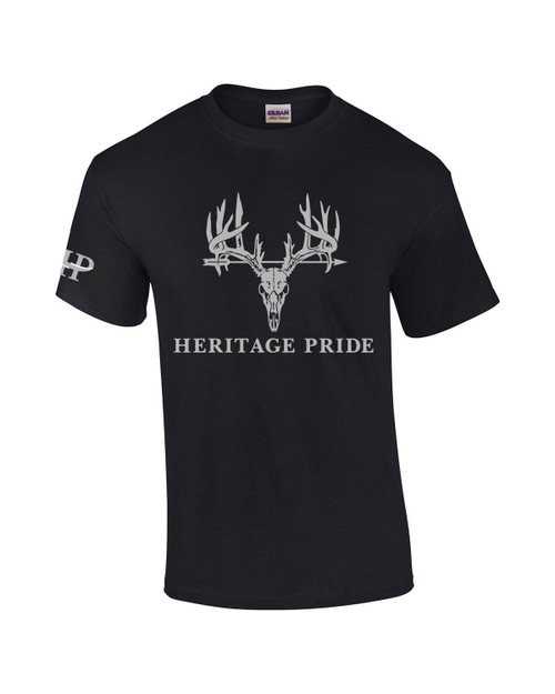 Heritage Pride Deer Head Skeleton Arrow Outdoors Men's Short Sleeve T-shirt Graphic Tee