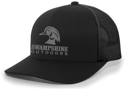 Swampshine Outdoors Embroidered Duck Logo Mens Mesh Back Trucker