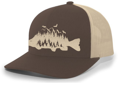 Heritage Pride Mens Trucker Hat Embroidered Trout Fish Outdoor Hat