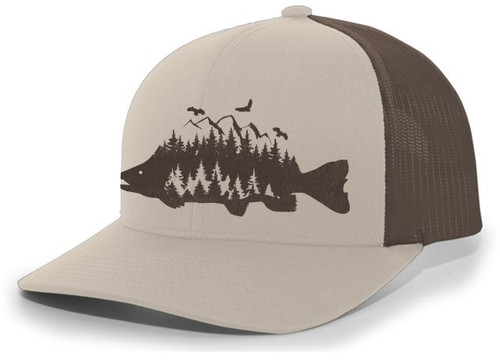 Heritage Pride Mens Trucker Hat Embroidered Trout Fish Outdoor Hat