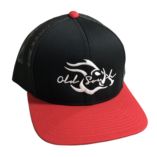 Old South Wild Hog Mens Snapback Trucker Hat-Black/Red