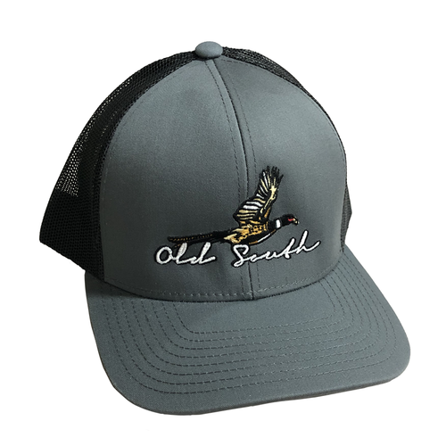 Old South Flying Pheasant Mens Snapback Trucker Hat-Graphite/Black