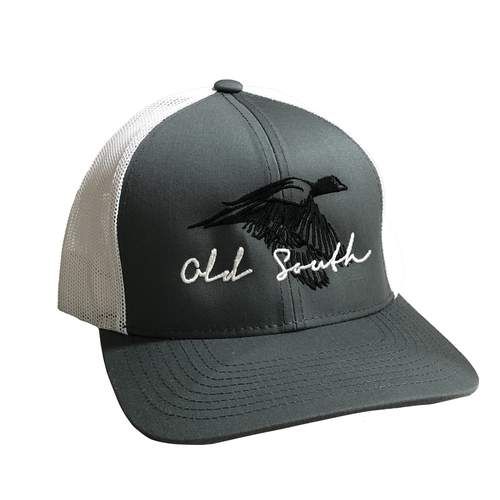 Old South Duck Flying Mens Snapback Trucker Hat-Graphite/White