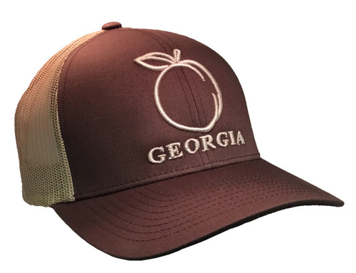 Heritage Pride Georgia Peach Embroidered Trucker Hat - Southern Clothing