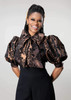 Tawni Haynes Damask Print Bow Blouse